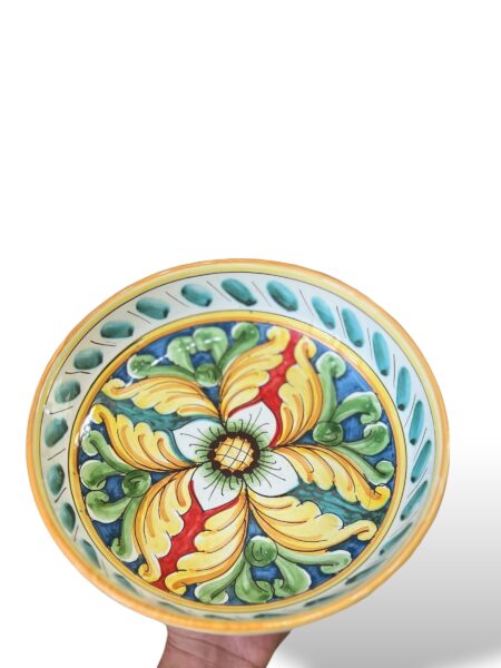 Fondina dec. Barocco - in ceramica di S.Stefano di Camastra
