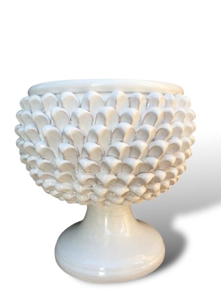 Vaso Mezza Pigna Bianca - in ceramica di S.Stefano di Camastra