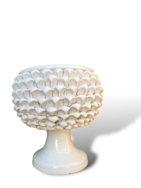 Vaso Mezza Pigna Bianca 2 – in ceramica di S.Stefano di Camastra