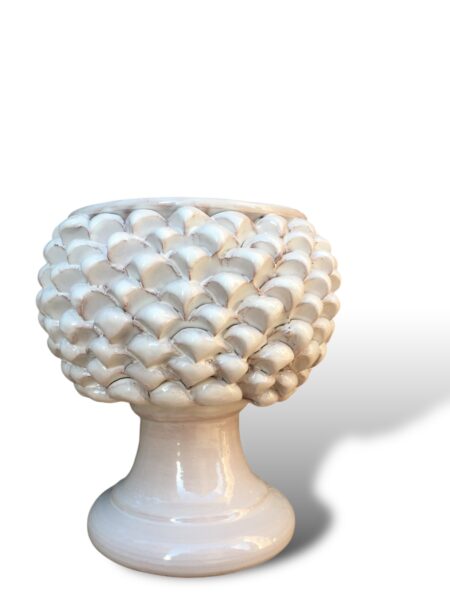 Vaso Mezza Pigna Bianca 1 – in ceramica di S.Stefano di Camastra