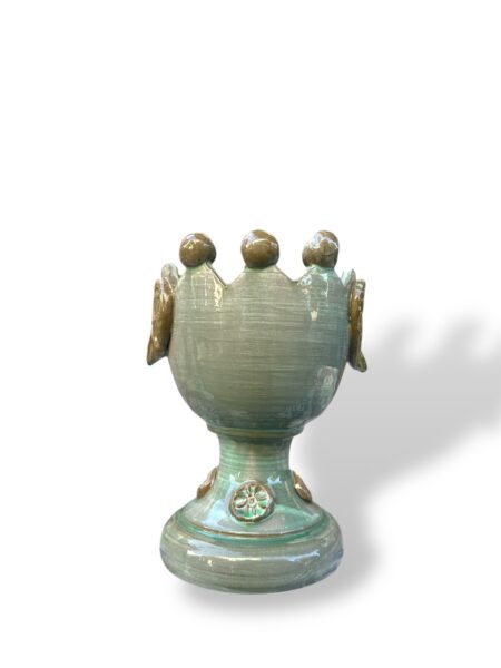 Vaso Coppa con ali -V- in ceramica di Santo Stefano di Camastra