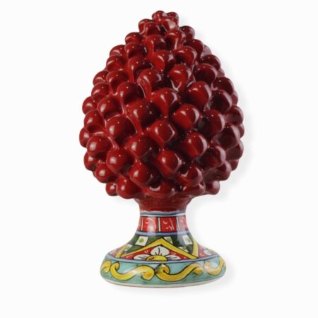Pigna Rossa Piede Decorato - in ceramica di Santo Stefano di Camastra