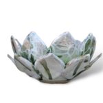Fiore di Loto verde - in ceramica di Santo Stefano di Camastra