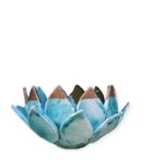 Fiore di Loto Verde acqua - in ceramica di Santo Stefano di camastra