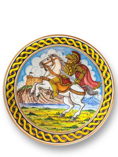 Piatto Paladino - Dall’orlando Furioso in ceramica di Santo Stefano di Camastra