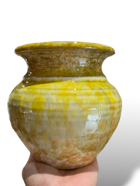 Vasetto Bombato giallo - in ceramica di S.stefafano di Camastra