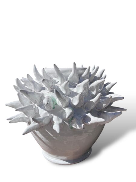 Vaso aculei total white - in ceramiche di santo stefano di camastra