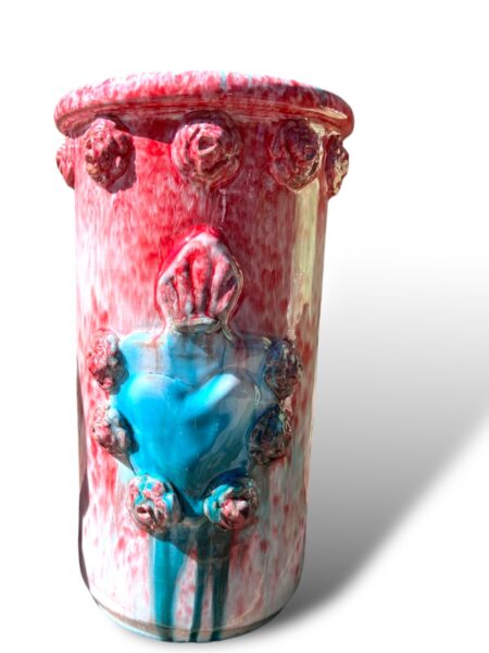 Vaso cuore sacro – RZS7– in ceramica in Santo Stefano di Camastra