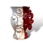Vasetto sikano bicolor BR - in ceramica di Santo Stefano di Camastra