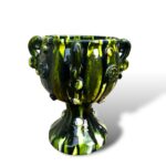Vaso coppa con applicazioni - in ceramica di Santo Stefano di Camastra