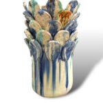 Vaso Cilindrico Fico d'India Multicolor - In Ceramica di Santo Stefano di Camastra