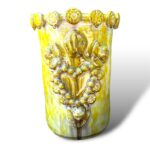 Vaso cuore sacro - Giallo – in ceramica di Santo Stefano di Camastra