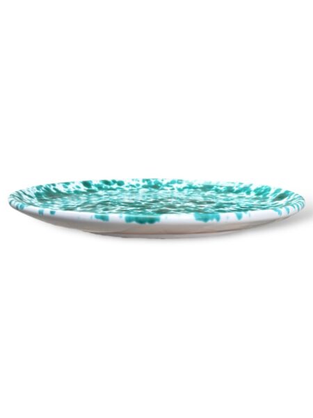Piatto piano da servizio verde - in Ceramica di Santo Stefano di Camastra