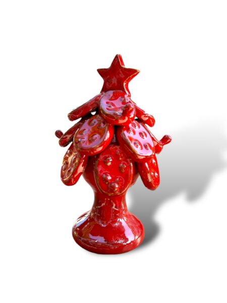 Alberello Natalizio Rosso - in Ceramica di Santo Stefano di Camastra