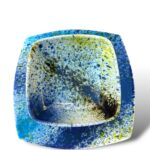 Piatto piano e fondina quadrata Kaleido -VB- In Ceramica di Santo Stefano di Camastra