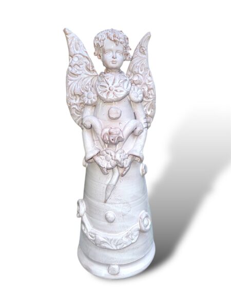 Angelo Natalizio Grande bianco e biscotto - In Ceramica di Santo Stefano di Camastra