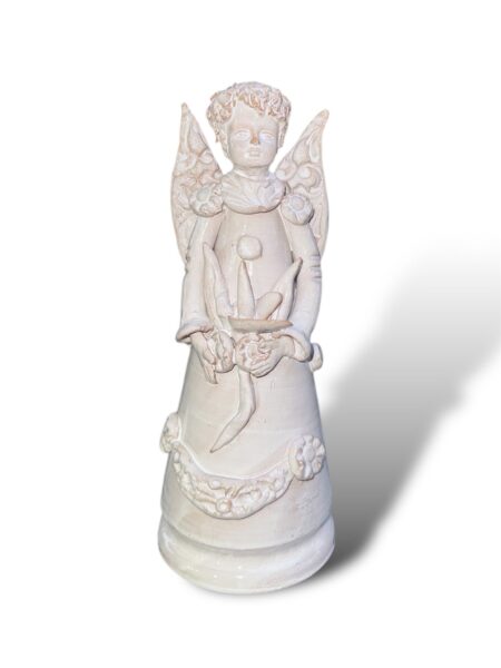Angelo Natalizio Medio bianco e biscotto - In Ceramica di Santo Stefano di Camastra