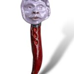 Corno maschera viola - in Ceramica di Santo Stefano di Camastra