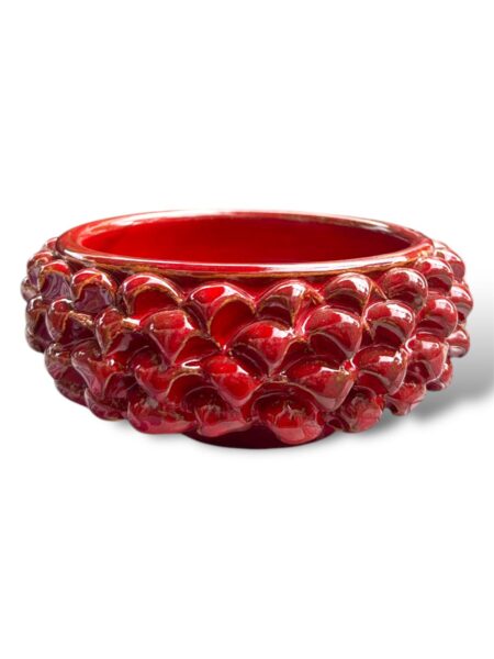 Svuota tasche pigna rossa - in Ceramica di Santo Stefano di Camastra