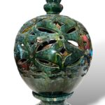 Lume Arabo verde  - in Ceramica di Santo Stefano di Camastra
