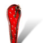 Poggiamestolo Pala di Fico D'India  Rosso- in Ceramica di Santo Stefano di Camastra