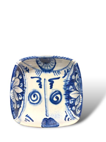 Fondina quadrata Big Eyes Blu – in ceramica di Santo Stefano di Camastra