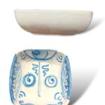 Fondina quadrata Big Eyes -CL- in ceramica di Santo Stefano di Camastra