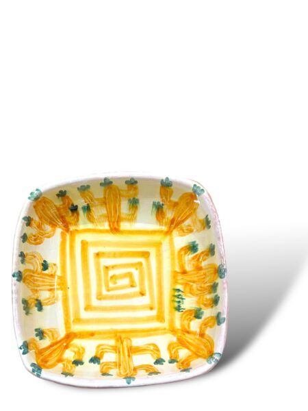 Fondina quadrata Fichi D’India Arancio– in ceramica di Santo Stefano di Camastra