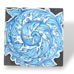 Tagliere in pietra lavica azzurro - in ceramica di Santo Stefano di Camastra
