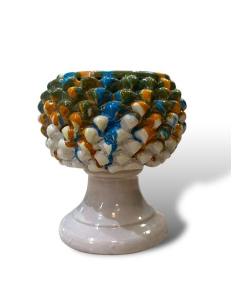 Vaso mezza pigna multicolor - in Ceramica di Santo Stefano di Camastra