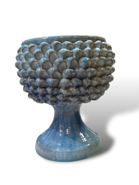 Vaso mezza pigna azzurra - in Ceramica di Santo Stefano di Camastra