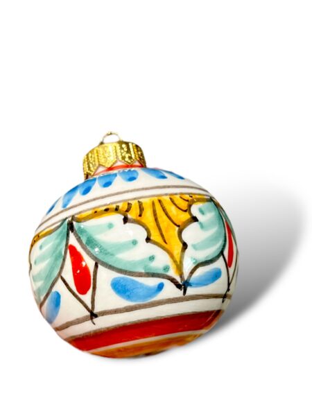 Pallina Natalizia -GV- In Ceramica di Santo Stefano di Camastra