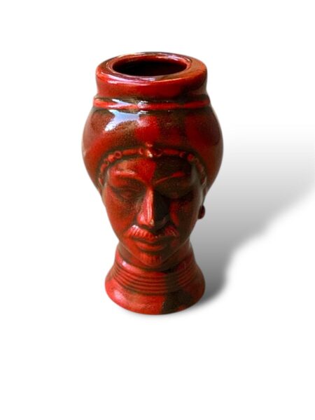 Porta Stuzzicadenti Uomo rosso – In Ceramica di Santo Stefano di Camastra