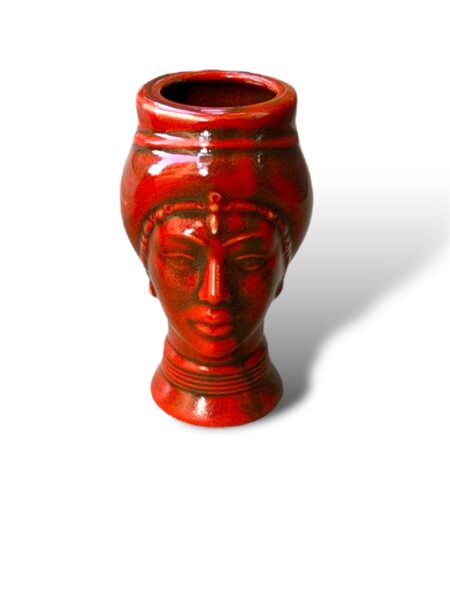 Porta Stuzzicadenti Donna rosso – In Ceramica di Santo Stefano di Camastra