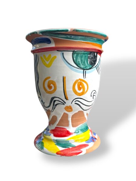 Vasetto big eyes Uomo - in Ceramica di Santo Stefano di Camastra
