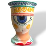 Vasetto big eyes Donna - in Ceramica di Santo Stefano di Camastra