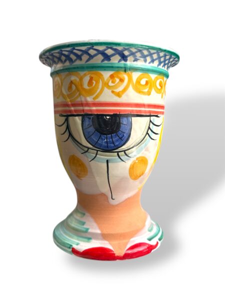 Vasetto big eyes Donna - in Ceramica di Santo Stefano di Camastra