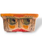 Vasetto porta pianta big eyes rettangolare - in Ceramica di Santo Stefano di Camastra