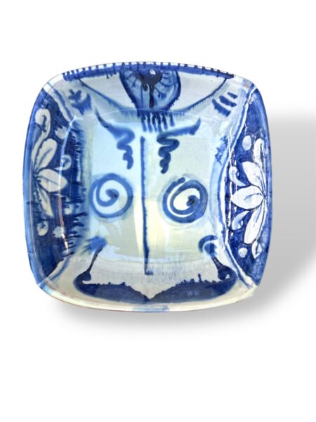 Fondina quadrata big eyes -BL- In Ceramica di Santo Stefano di Camastra