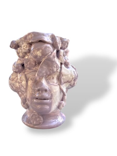 Testa di Moro Donna limoni -LB- in Ceramica di Santo Stefano di Camastra