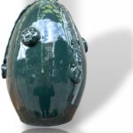 Uova di Pasqua Grande con applicazione -V- in Ceramica di Santo Stefano di Camastra