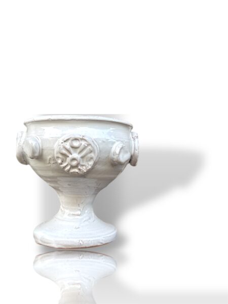 Vasetto Macedonia Minimal Bianco - in Ceramica di Santo Stefano di Camastra