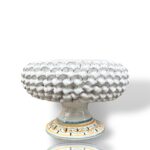 Alzata Centro Tavola con piede decorato - in Ceramica di Santo Stefano di Camastra