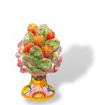 Pigna con applicazione pale di Fico -RB- in Ceramica di Santo Stefano di Camastra