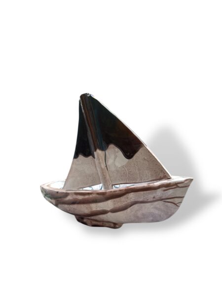 Barca a vela grande -BM- in ceramica di Santo Stefano di Camastra