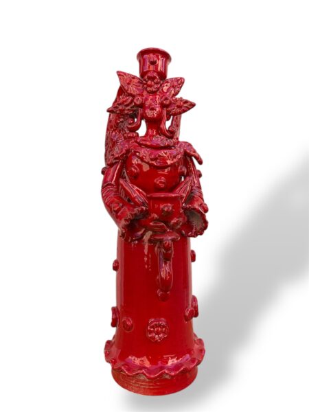 Matrangela Candeliere Rossa - in Ceramica di Santo Stefano di Camastra