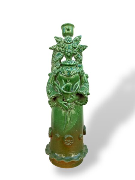 Matrangela Candeliere verde - in Ceramica di Santo Stefano di Camastra