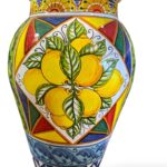 Giara Siciliana con applicazione di limoni - in ceramica di Santo Stefano di Camastra