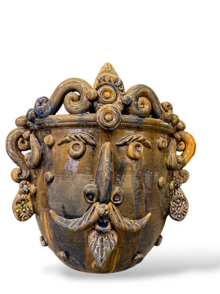 Vaso Sikano marrone - in Ceramica di Santo Stefano di Camastra