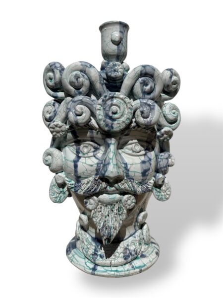 Testa di Moro candeliere - in Ceramica di Santo Stefano di Camastra